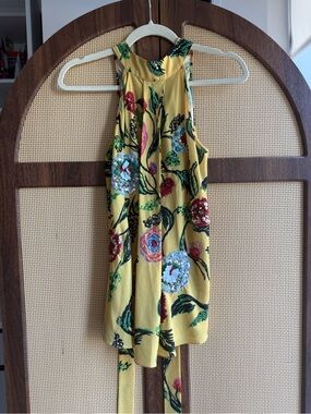 PatBO yellow sequin embroidered blouse - XS